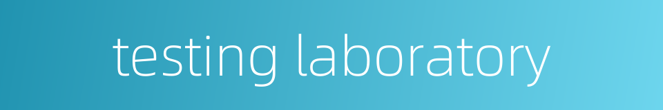 testing laboratory的同义词