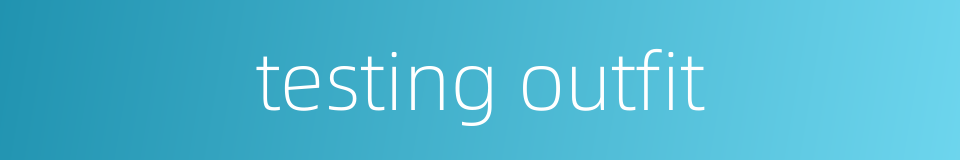 testing outfit的同义词