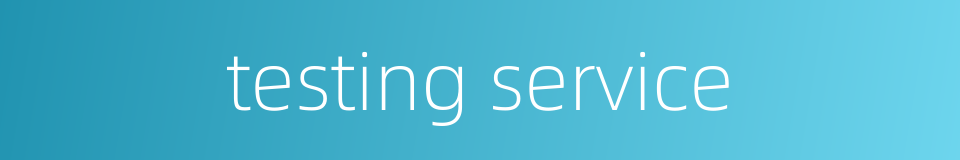 testing service的同义词