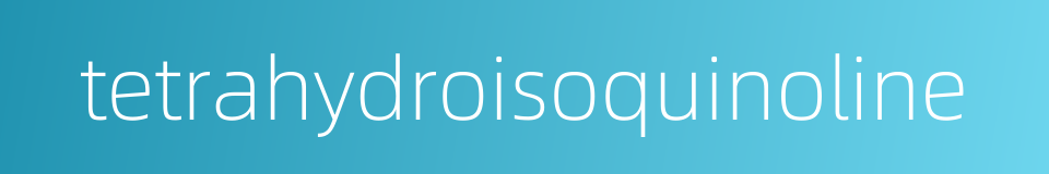 tetrahydroisoquinoline的同义词