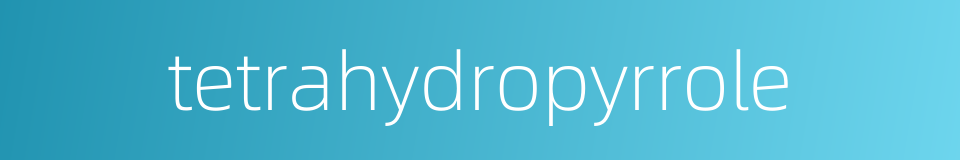 tetrahydropyrrole的同义词