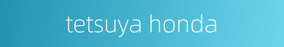 tetsuya honda的同义词