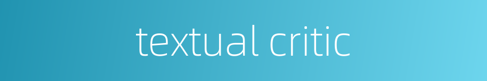 textual critic的同义词