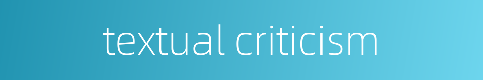 textual criticism的同义词