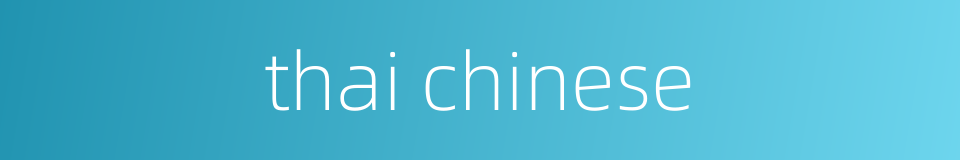 thai chinese的同义词