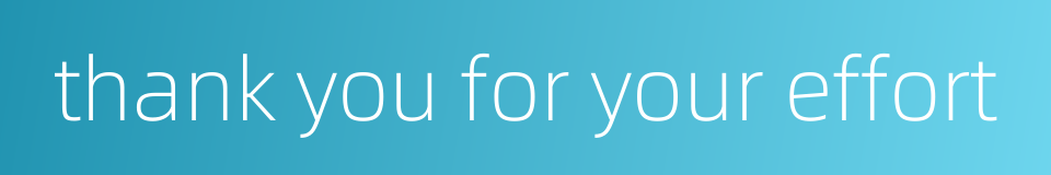 thank you for your effort的同义词