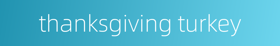 thanksgiving turkey的同义词