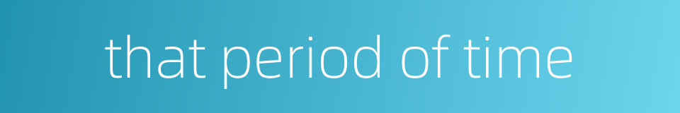 that period of time的同义词