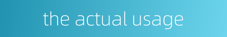 the actual usage的同义词