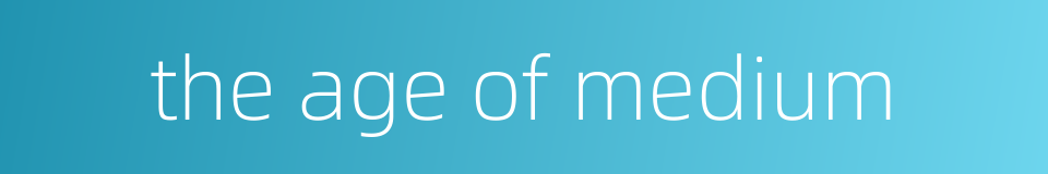 the age of medium的同义词