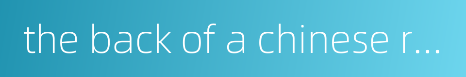 the back of a chinese robe or jacket的同义词