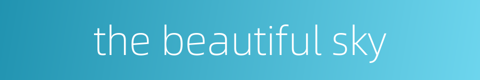 the beautiful sky的同义词