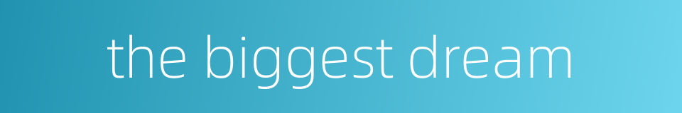 the biggest dream的同义词