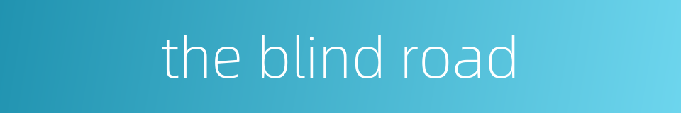 the blind road的同义词