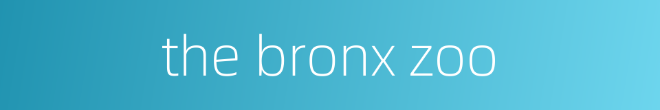 the bronx zoo的同义词