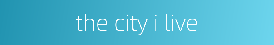 the city i live的同义词