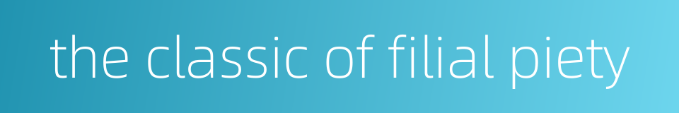 the classic of filial piety的同义词