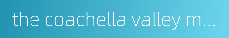 the coachella valley music and arts festival的同义词