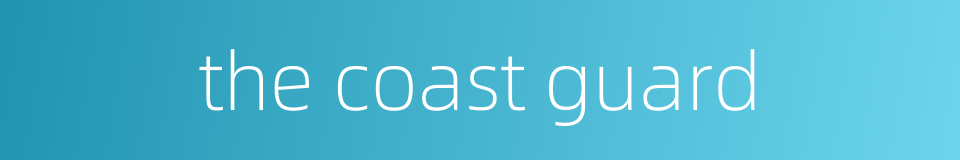 the coast guard的同义词