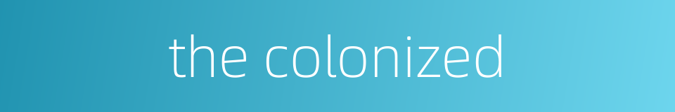 the colonized的同义词