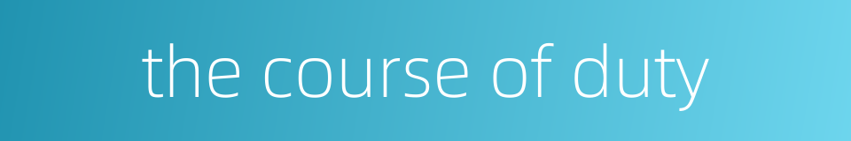 the course of duty的同义词