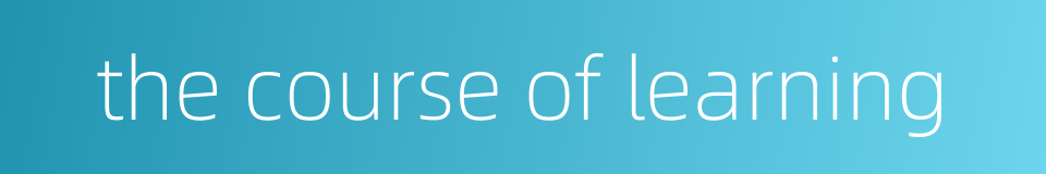 the course of learning的同义词