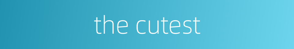 the cutest的同义词