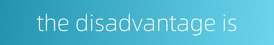 the disadvantage is的同义词