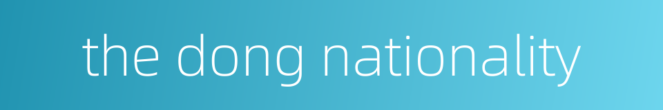 the dong nationality的同义词