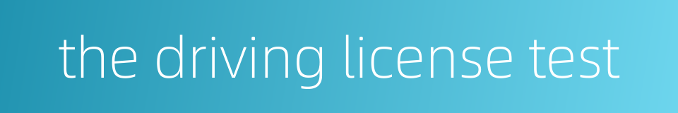 the driving license test的同义词