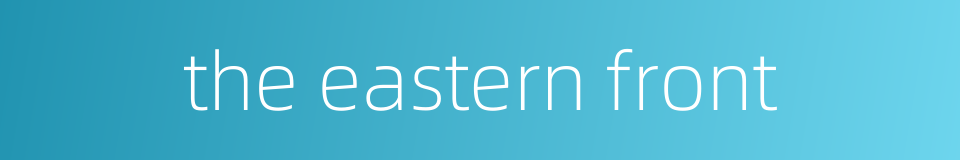 the eastern front的同义词