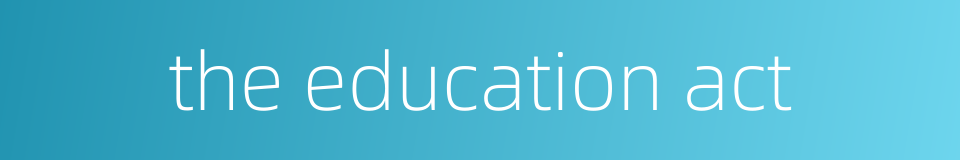 the education act的同义词