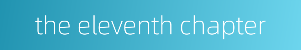 the eleventh chapter的同义词