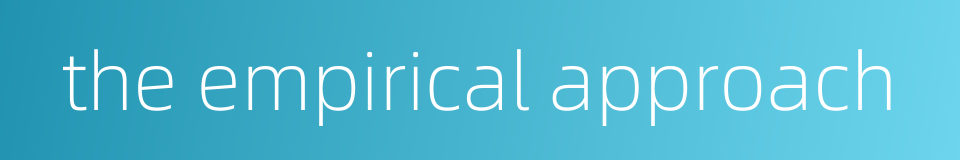 the empirical approach的同义词