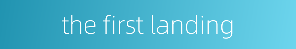 the first landing的同义词