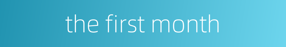 the first month的同义词