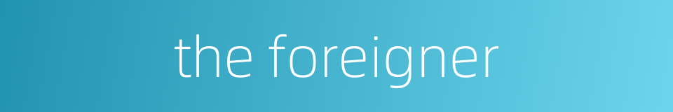the foreigner的同义词