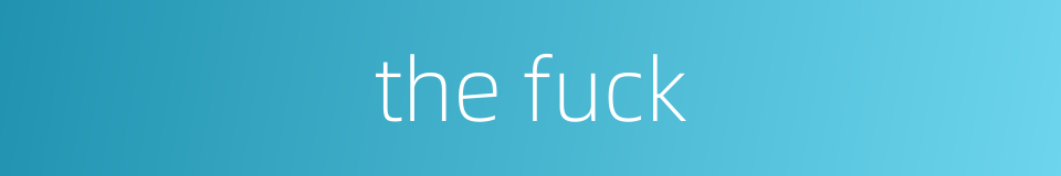 the fuck的同义词