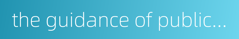 the guidance of public opinion的同义词