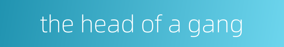 the head of a gang的同义词