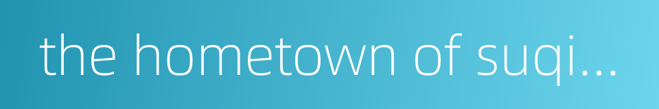 the hometown of suqian wang的同义词