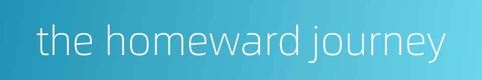 the homeward journey的同义词