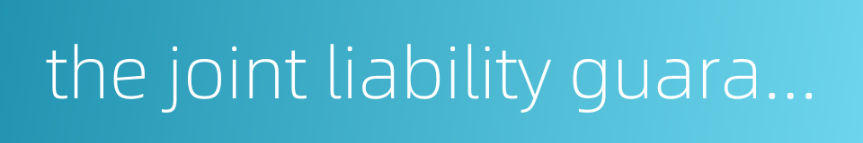 the joint liability guaranty的同义词