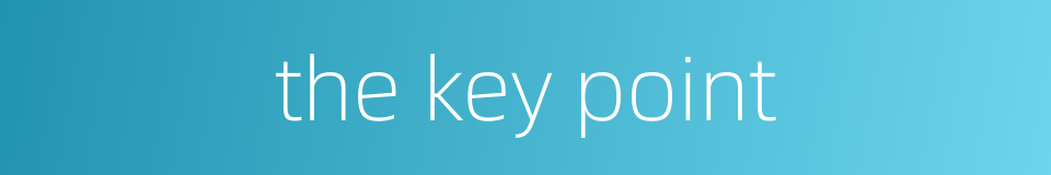 the key point的同义词
