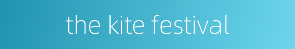 the kite festival的同义词