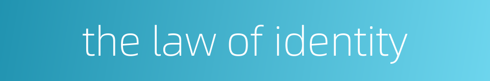 the law of identity的同义词