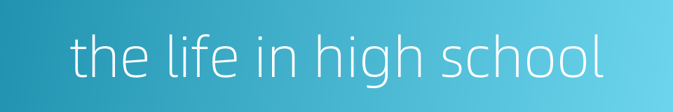 the life in high school的同义词