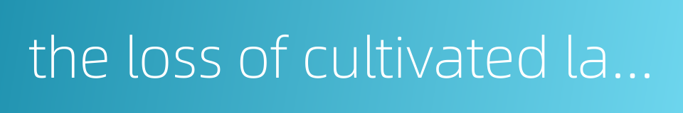 the loss of cultivated land的同义词