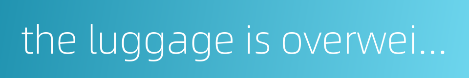 the luggage is overweight的同义词