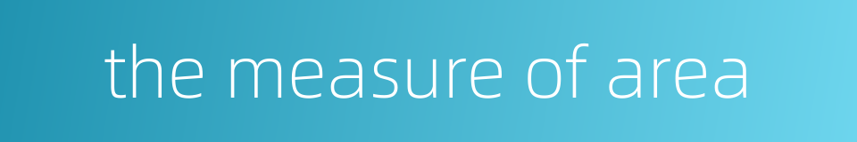 the measure of area的同义词